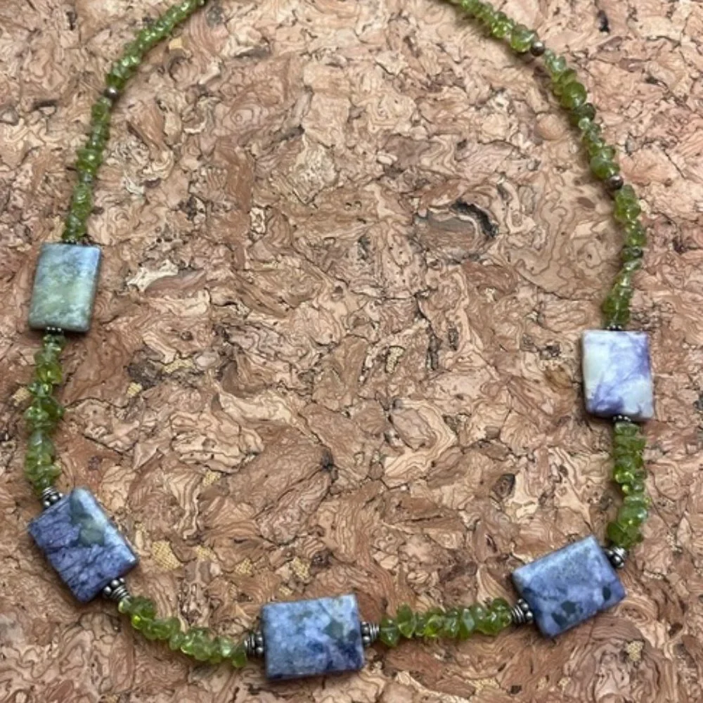 Sodalite and Peridot Artisan Necklace